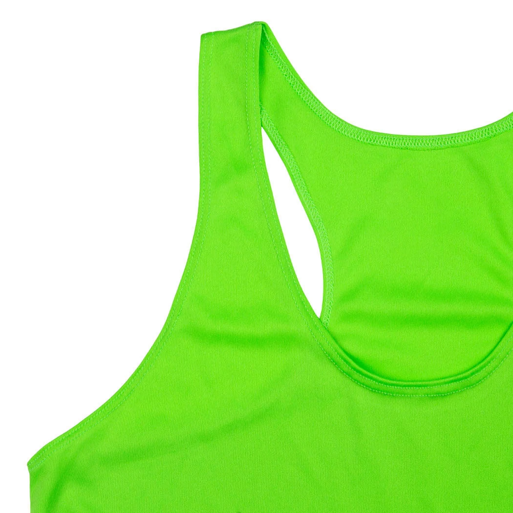 Women's Racerback Performance Tank Top - Life's Short Run Long (Mountains) - Image 5