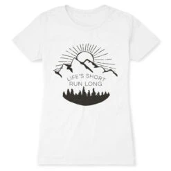 Women's Everyday Runners Tee - Life's Short Run Long (Mountains)