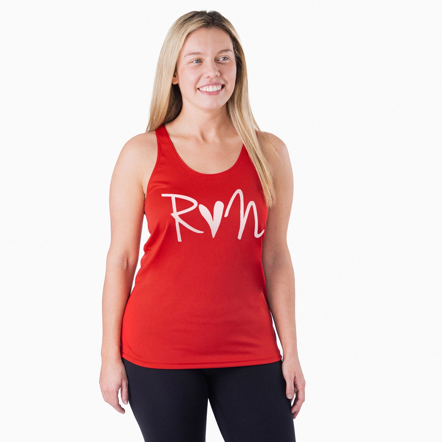 Women's Racerback Performance Tank Top - Run Heart - Image 2