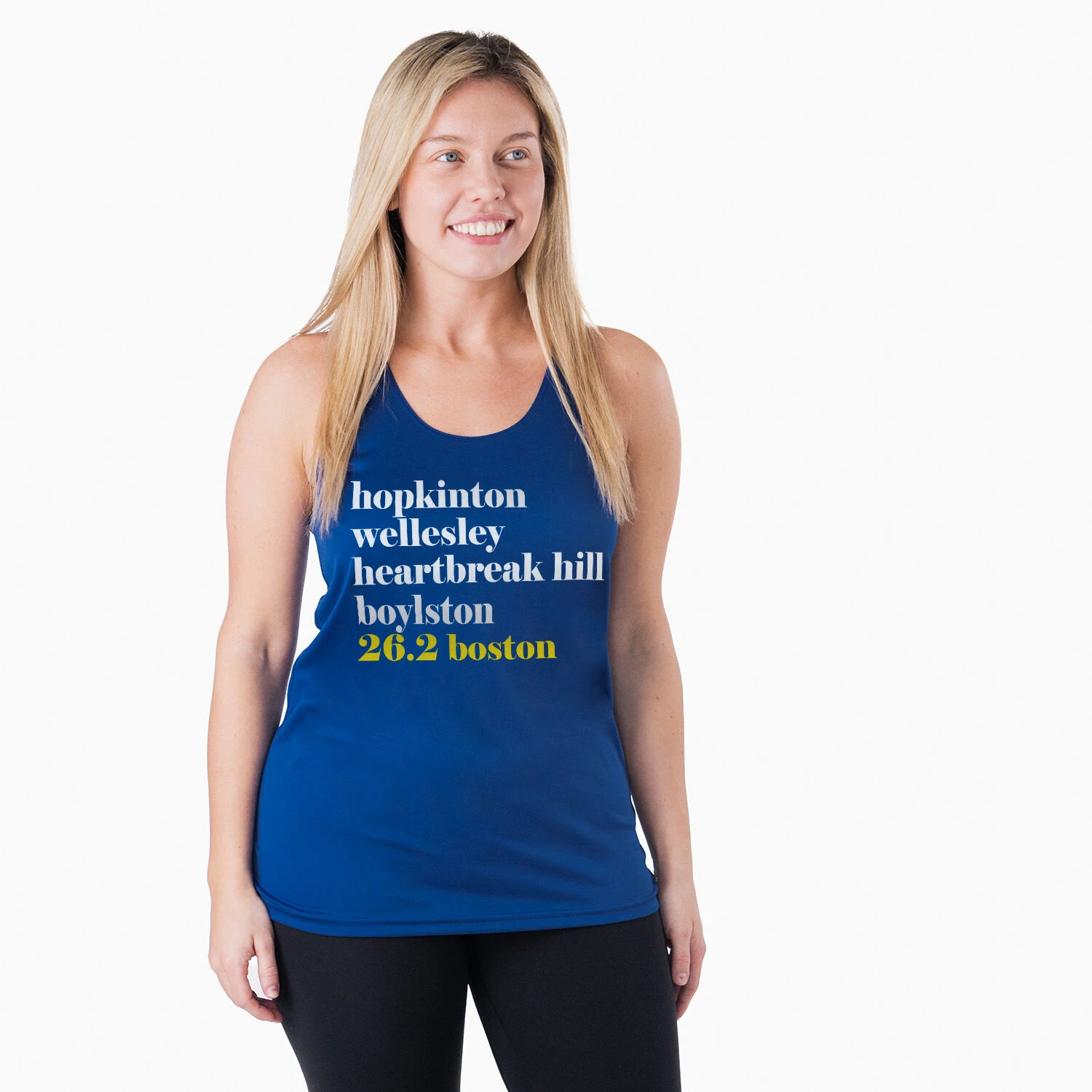 Women's Racerback Performance Tank Top - Run Mantra - Boston - Image 2