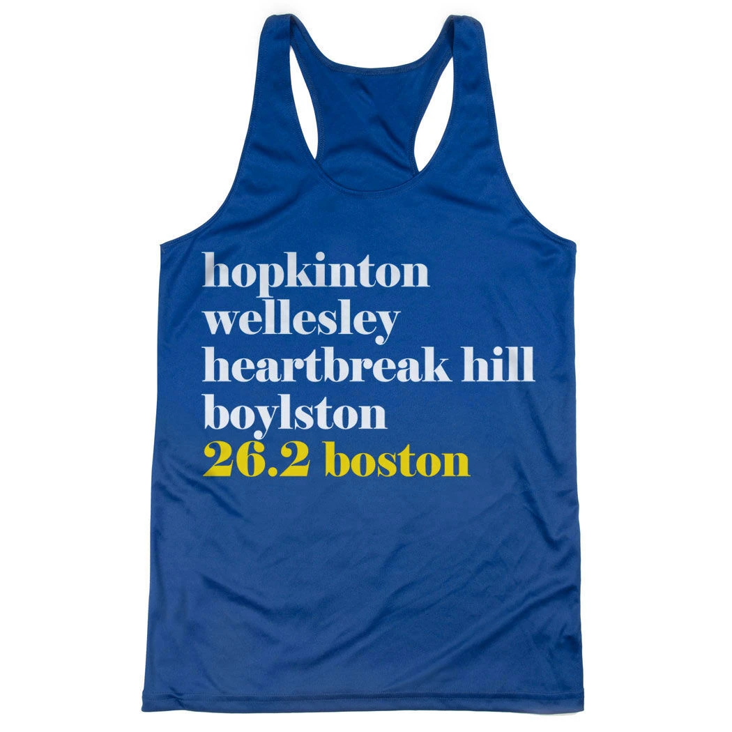 Women's Racerback Performance Tank Top - Run Mantra - Boston