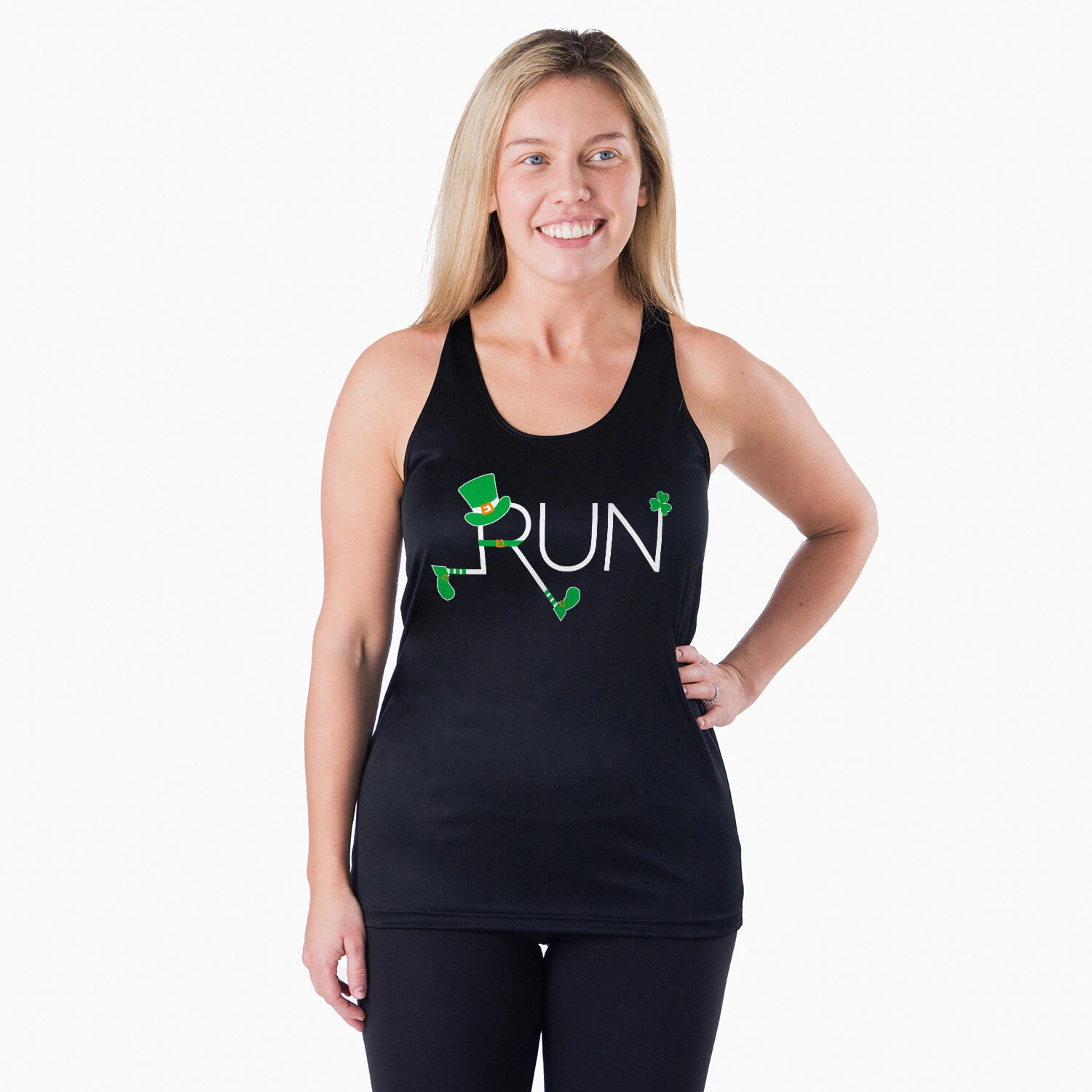Women's Racerback Performance Tank Top - Let's Run Lucky - Image 2