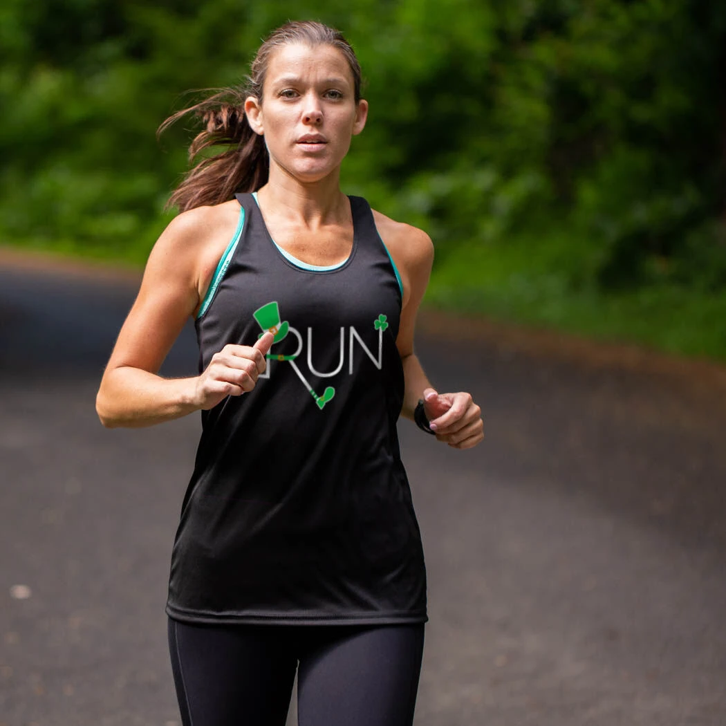 Women's Racerback Performance Tank Top - Let's Run Lucky - Image 4