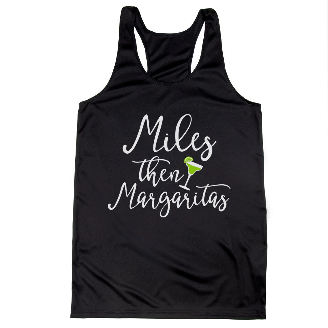 Women's Racerback Performance Tank Top - Miles Then Margaritas - Image 6