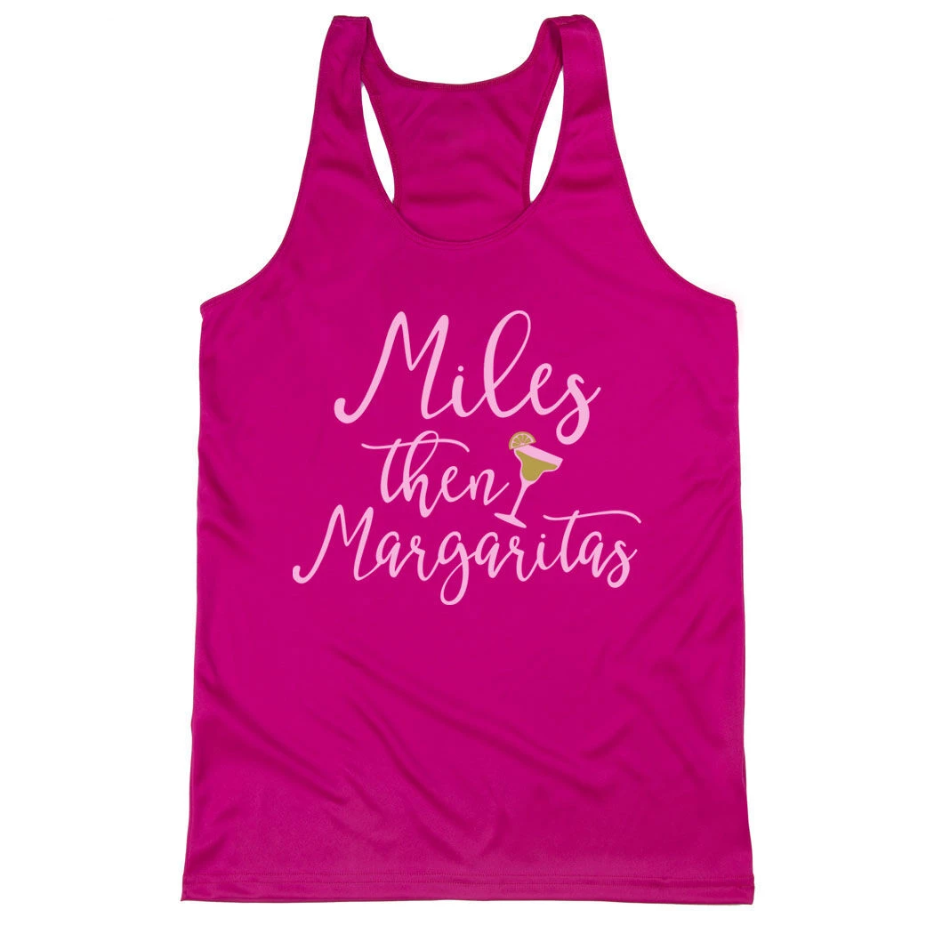 Women's Racerback Performance Tank Top - Miles Then Margaritas - Image 7