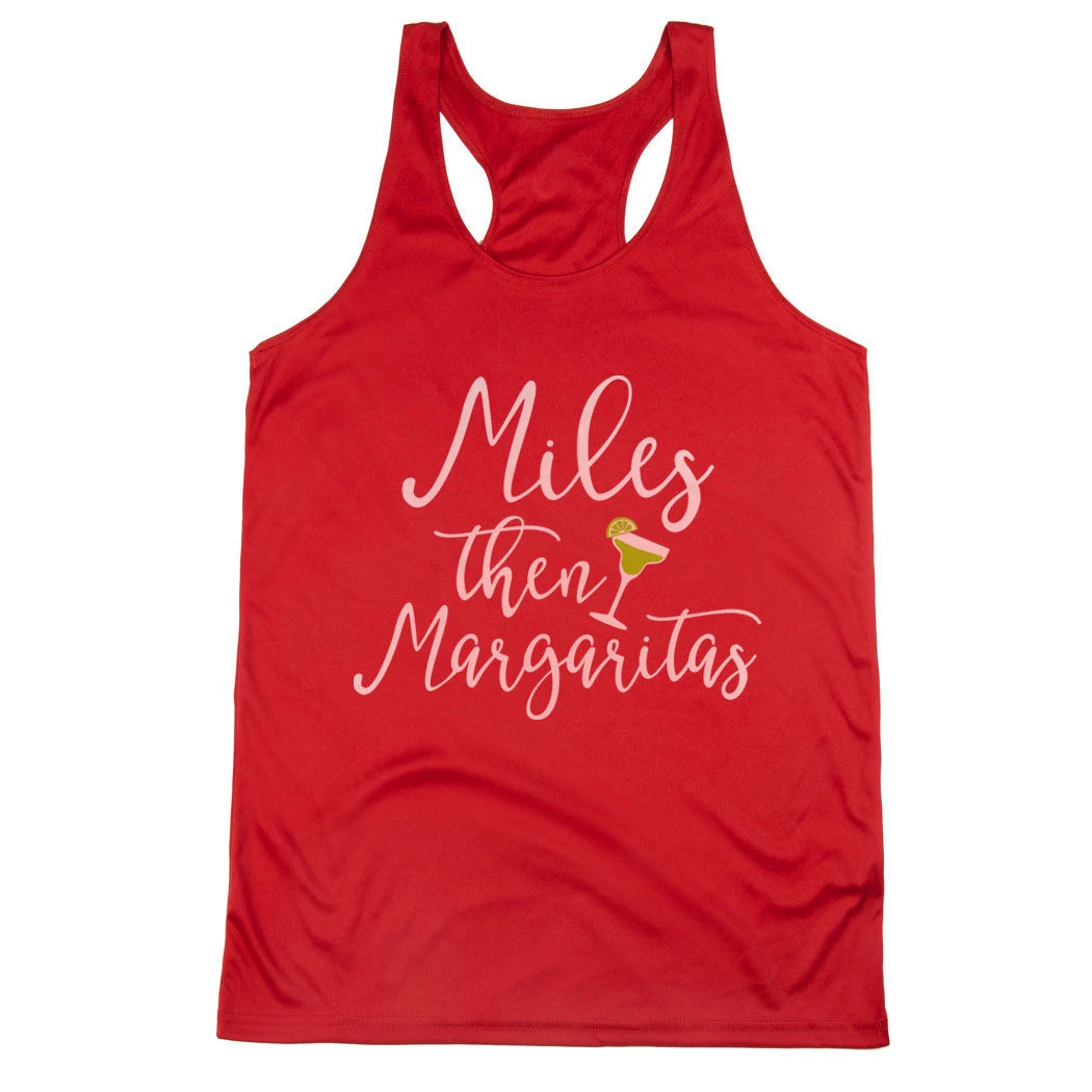 Women's Racerback Performance Tank Top - Miles Then Margaritas - Image 8