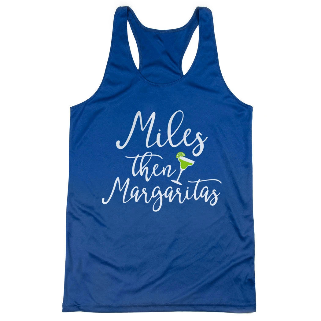 Women's Racerback Performance Tank Top - Miles Then Margaritas