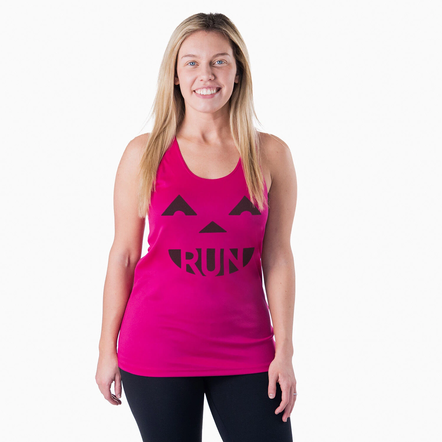 Women's Racerback Performance Tank Top - Pumpkin Run - Image 2