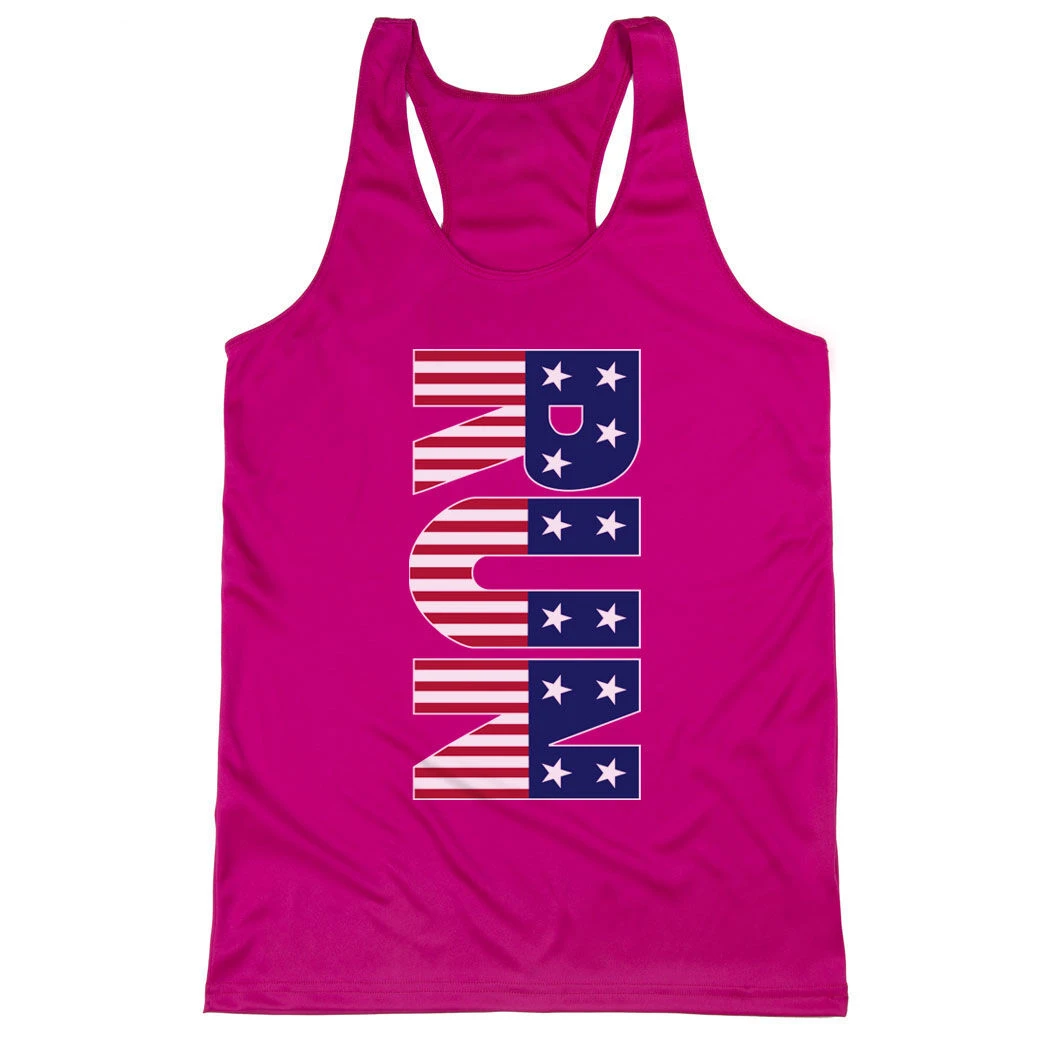 Women's Racerback Performance Tank Top - Patriotic Run - Image 8