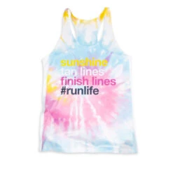 Women's Performance Tank Top - Sunshine Tan Lines Finish Lines Tie-Dye