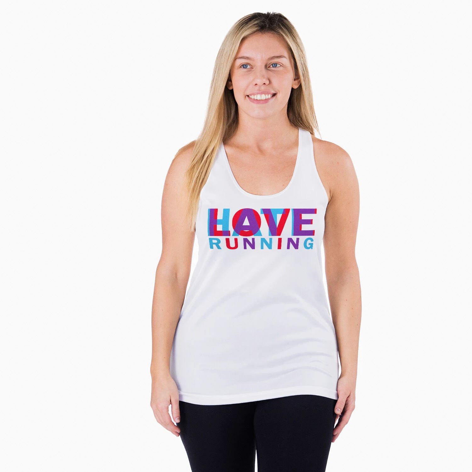 Women's Racerback Performance Tank Top - Love Hate Running - Image 2