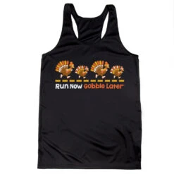 Women's Racerback Performance Tank Top - Run Now Gobble Later Turkeys