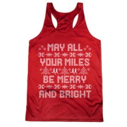 Women's Racerback Performance Tank Top - May All Your Miles Be Merry And Bright