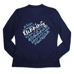 Women's Long Sleeve Tech Tee - Live Love Run Heart