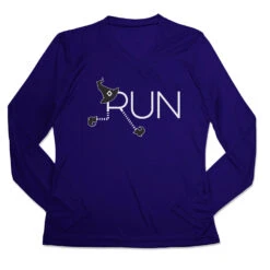 Women's Long Sleeve Tech Tee - Let's Run For Halloween