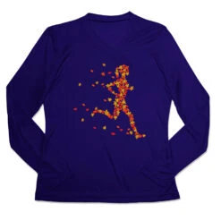 Women's Long Sleeve Tech Tee - Autumn Runner Girl
