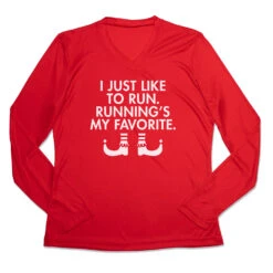 Women's Long Sleeve Tech Tee - Running's My Favorite (Simple)