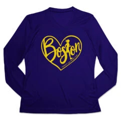 Women's Long Sleeve Tech Tee - Love The Run Boston 26.2