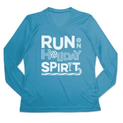 Women's Long Sleeve Tech Tee - Run On Holiday Spirit