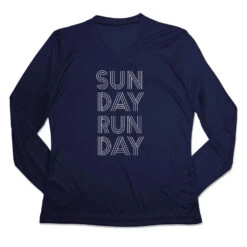 Women's Long Sleeve Tech Tee - Sunday Runday (Stacked)