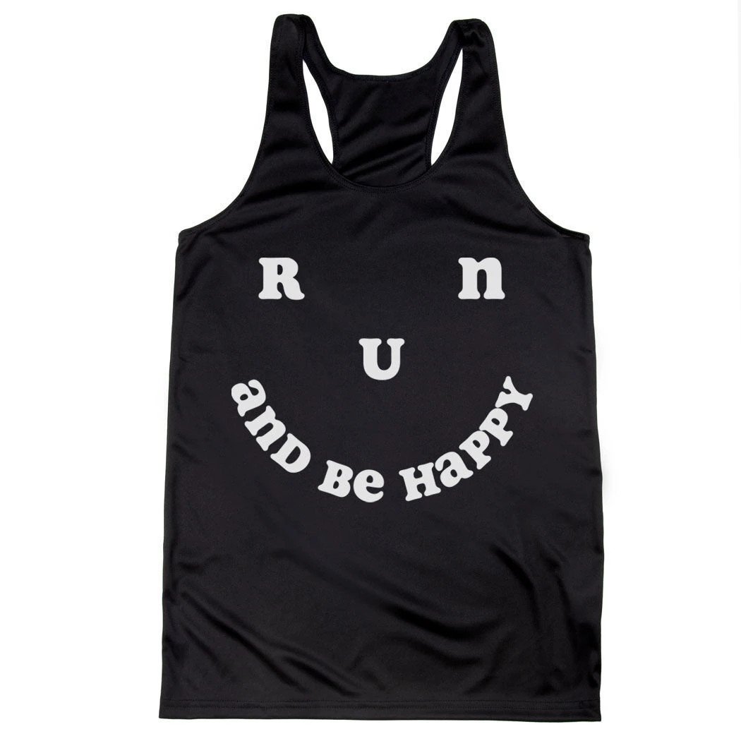 Women's Racerback Performance Tank Top - Run And Be Happy - Image 6