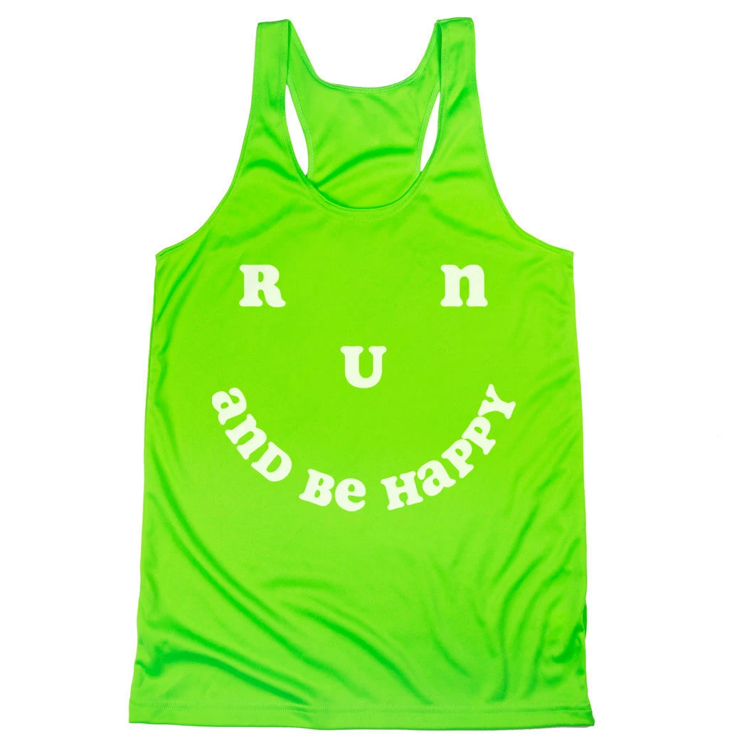 Women's Racerback Performance Tank Top - Run And Be Happy - Image 7