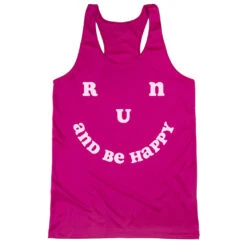 Women's Racerback Performance Tank Top - Run And Be Happy