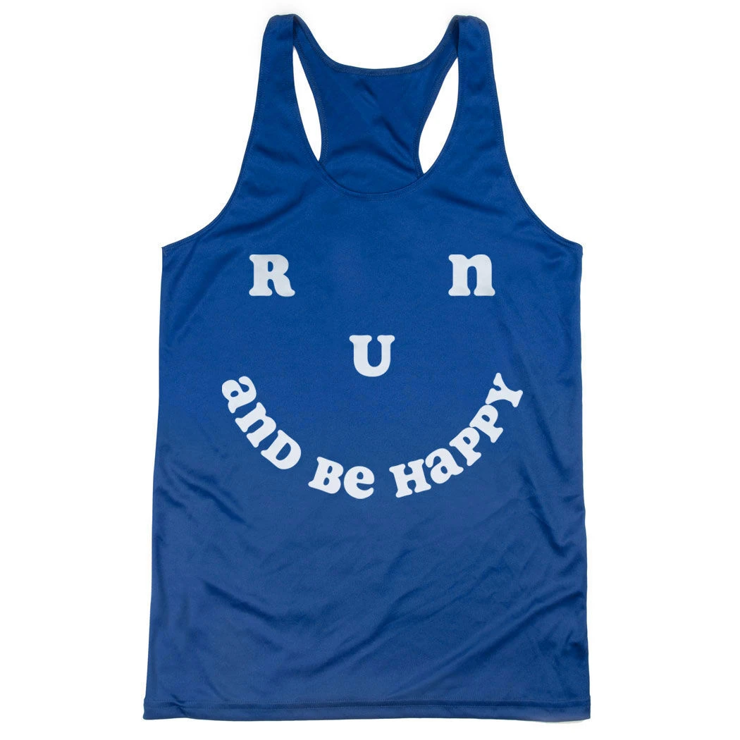 Women's Racerback Performance Tank Top - Run And Be Happy - Image 9