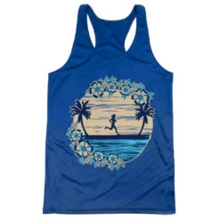 Women's Racerback Performance Tank Top - Beach Runner Girl