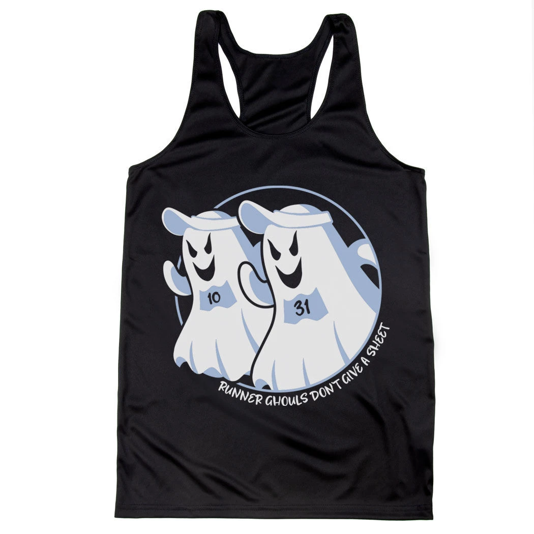 Women's Racerback Performance Tank Top - Runner Ghouls Don't Give A Sheet - Image 5