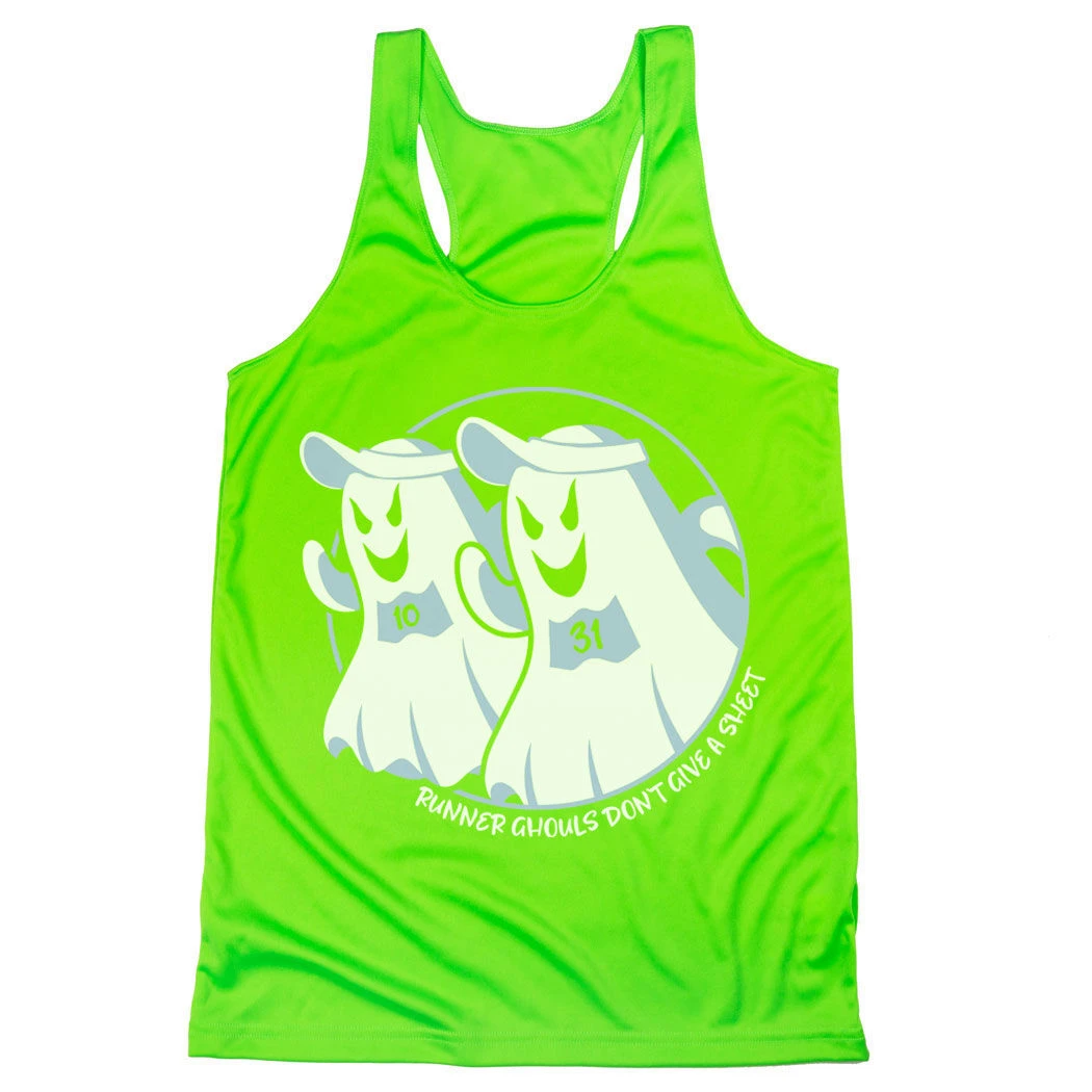 Women's Racerback Performance Tank Top - Runner Ghouls Don't Give A Sheet - Image 6