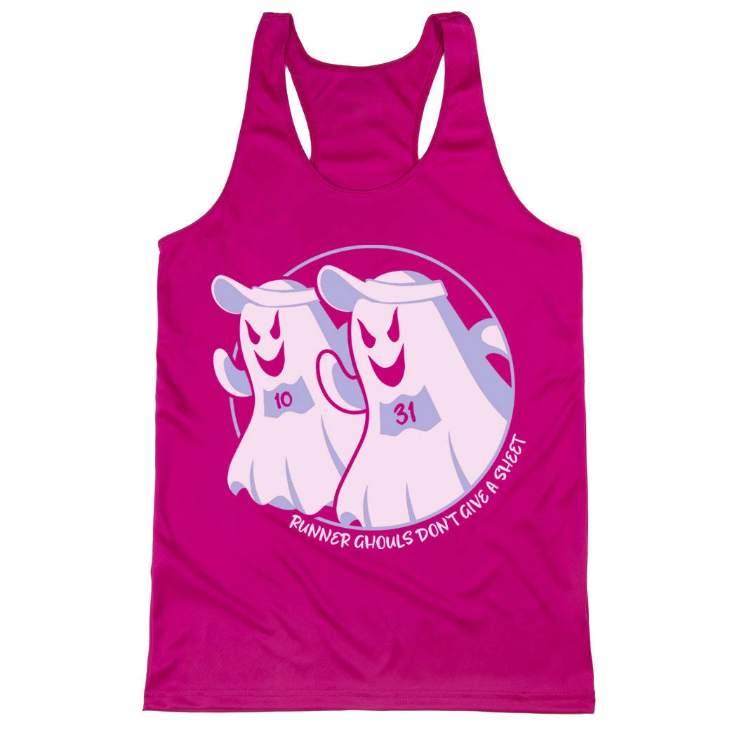 Women's Racerback Performance Tank Top - Runner Ghouls Don't Give A Sheet - Image 7