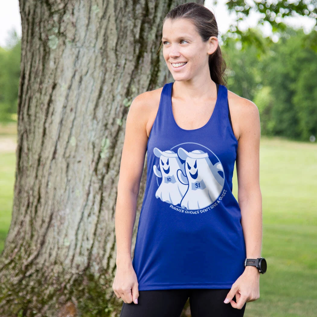 Women's Racerback Performance Tank Top - Runner Ghouls Don't Give A Sheet - Image 4