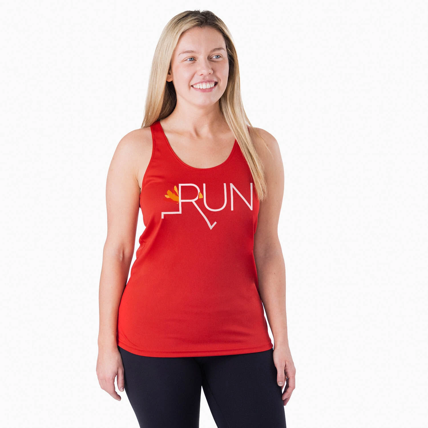 Women's Racerback Performance Tank Top - Let's Run For Turkey - Image 2