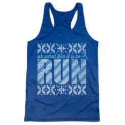 Women's Racerback Performance Tank Top - Oh What Fun It Is To Run