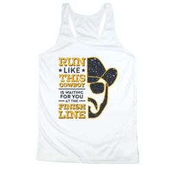 Women's Racerback Performance Tank Top - Finish Line Cowboy
