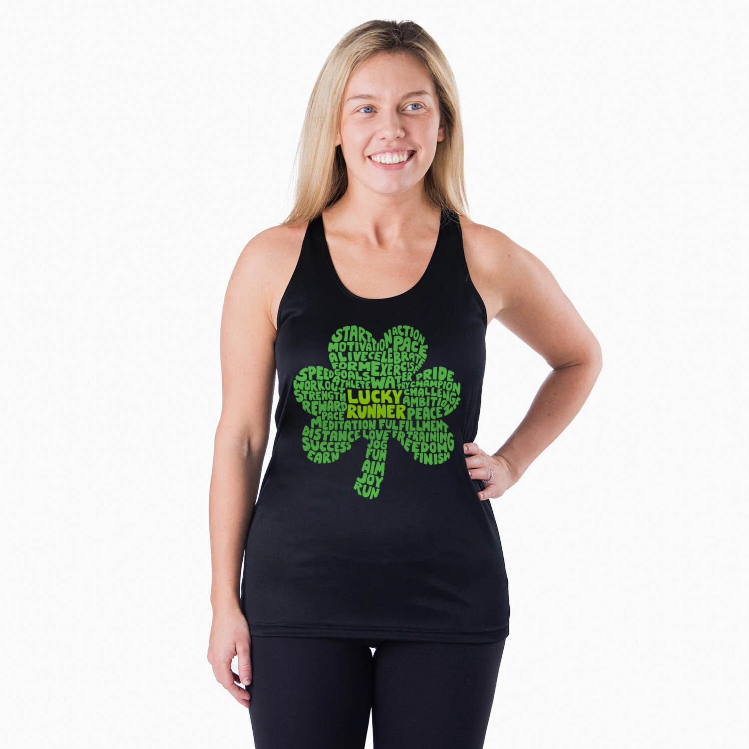 Women's Racerback Performance Tank Top - Lucky Runner - Image 2