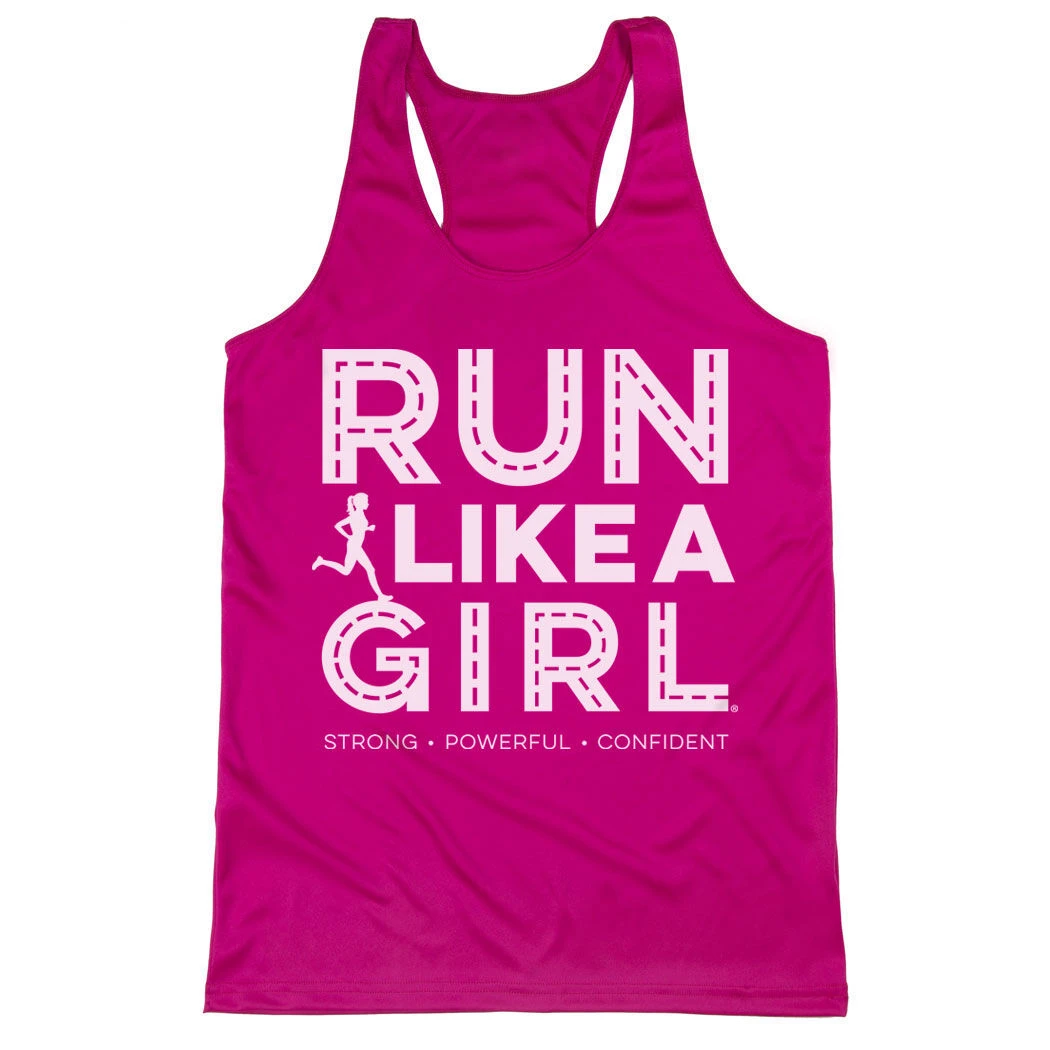 Women's Racerback Performance Tank Top - Run Like A Girl® Road