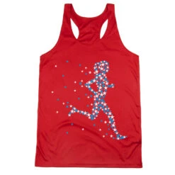 Women's Racerback Performance Tank Top - Patriotic Runner Girl