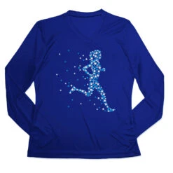 Women's Long Sleeve Tech Tee - Patriotic Runner Girl