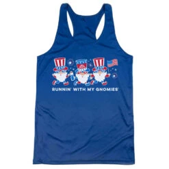Women's Racerback Performance Tank Top - Runnin' With My Patriotic Gnomies