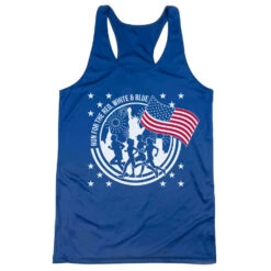 Women's Racerback Performance Tank Top - Run For The Red, White & Blue